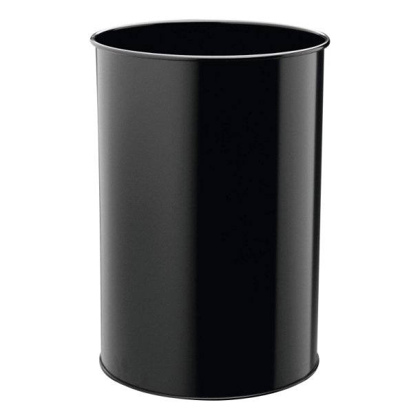 Durable 30 liter metal papirkurv - sort metal