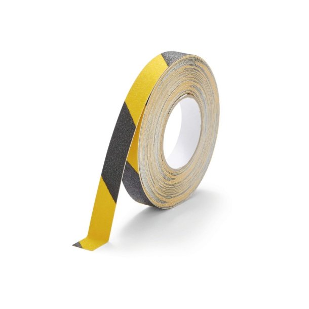 Durable Duraline skridsikker tape Grip - 25mm sort og gul stribet