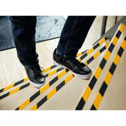 Durable Duraline skridsikker tape Grip - 25mm sort og gul stribet