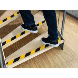 Durable Duraline skridsikker tape Grip - 50mm sort og gul stribet