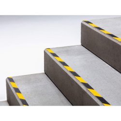 Durable Duraline skridsikker tape Grip+ - 25mm sort og gul stribet