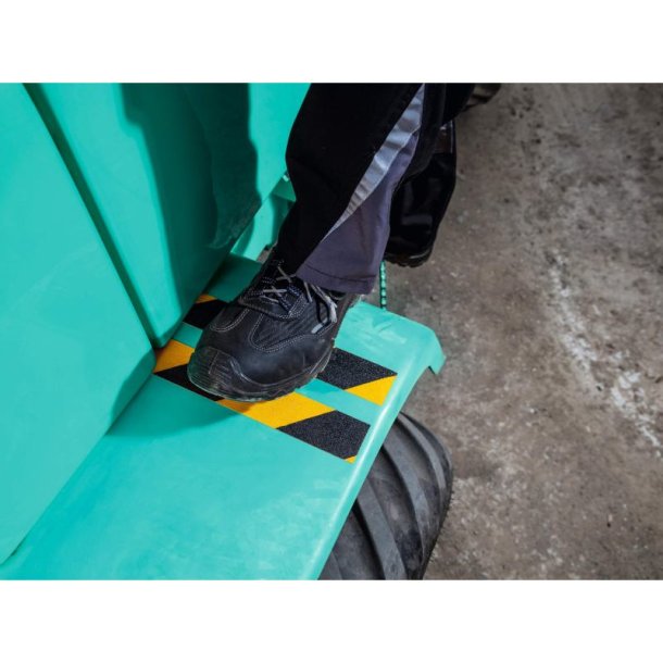 Durable Duraline skridsikker tape Grip+ - 25mm sort og gul stribet