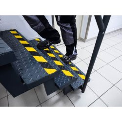 Durable Duraline skridsikker tape Grip+ - 50mm sort og gul stribet