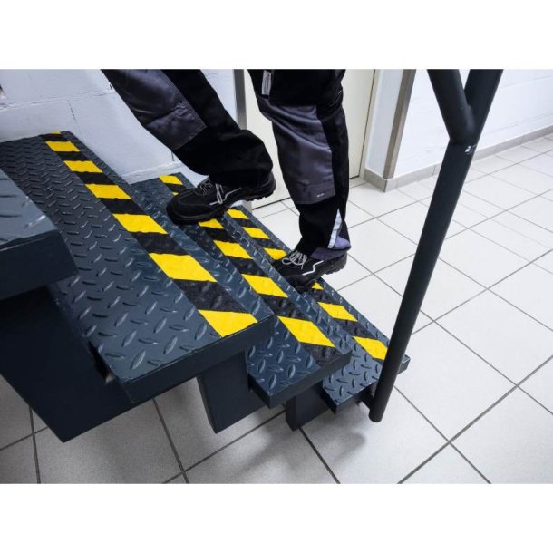 Durable Duraline skridsikker tape Grip+ - 50mm sort og gul stribet