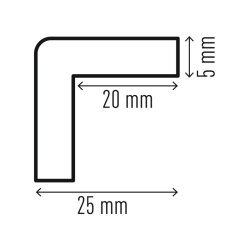 Durable Hjrnebeskytter 1 meter - magnetisk - 26x26mm - sort-gul