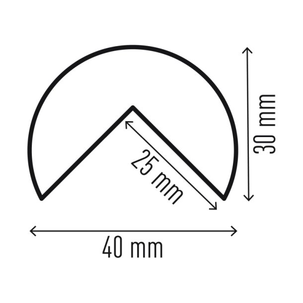 Durable Hjrnebeskytter 1 meter - magnetisk - rund - sort-gul