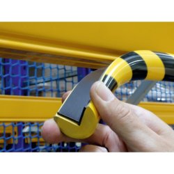 Durable Hjrnebeskytter 1 meter - magnetisk - rund - sort-gul