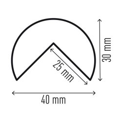 Durable Hjrnebeskytter 1 meter - selvklbende - rund - sort-gul