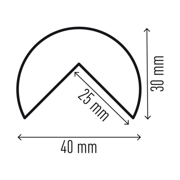Durable Hjrnebeskytter 1 meter - selvklbende - rund - sort-gul