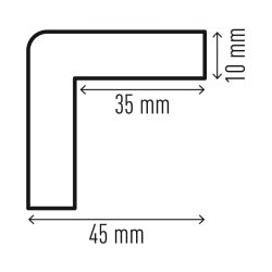Durable Hjrnebeskytter 1 meter - selvklbende - 45x45mm - sort-gul