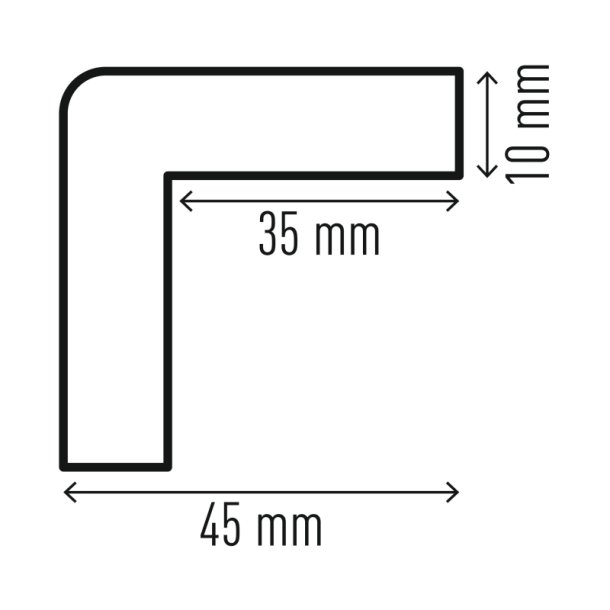Durable Hjrnebeskytter 1 meter - selvklbende - 45x45mm - sort-gul