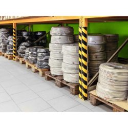 Durable Hjrnebeskytter 1 meter - selvklbende - 45x45mm - sort-gul