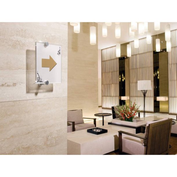 Durable Crystal Sign drskilt A5 Akryl - stende og liggende