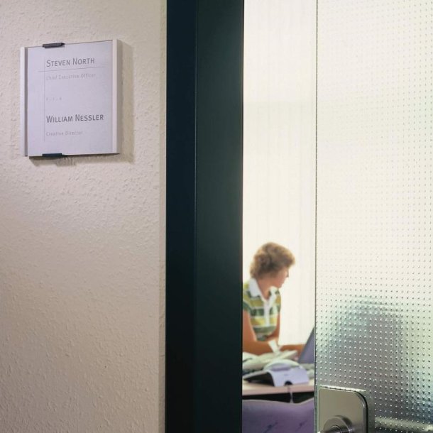 Durable Info Sign drskilt aluminium - 149x148,5mm kvadrat