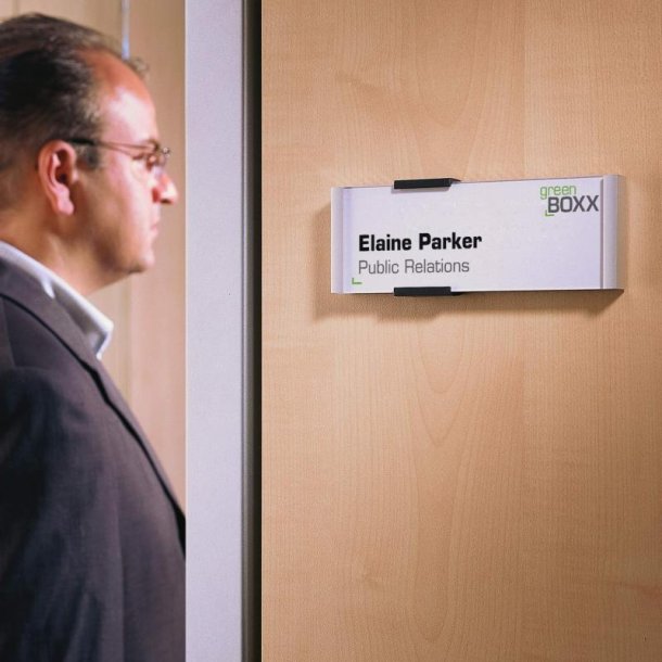 Durable Info Sign drskilt aluminium - 149x52,5mm liggende