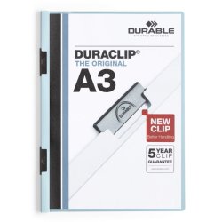 Durable Duraclip 60 Klemmappe A3 - til 60 Ark - bl bagside