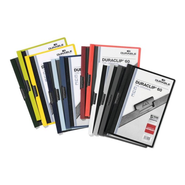 Durable Duraclip 60 Klemmappe A4 - til 60 Ark - hvid bagside