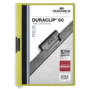 Durable Duraclip 60 Klemmappe A4 - til 60 Ark - gr�n bagside