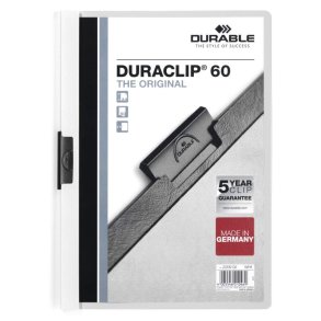 Durable Duraclip 60 Klemmappe A4 - til 60 Ark - hvid bagside