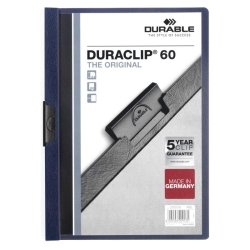 Durable Duraclip 60 Klemmappe A4 - til 60 Ark - midnatsbl bagside