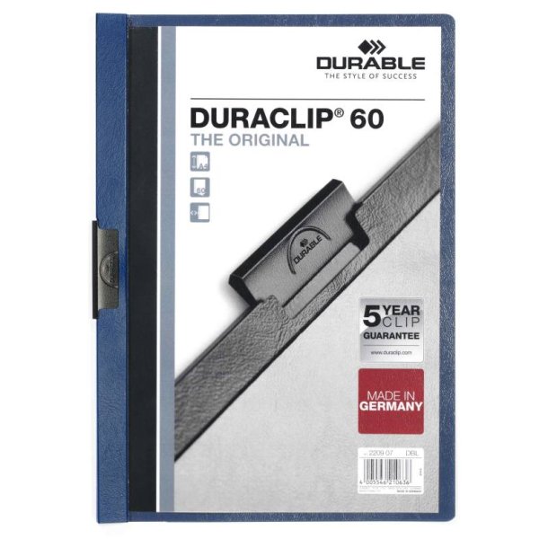 Durable Duraclip 60 Klemmappe A4 - til 60 Ark - mrkbl bagside
