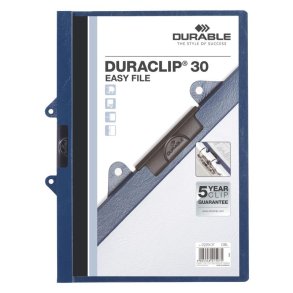 Durable Duraclip 30 Klemmappe A4 - til 30 Ark - Easy File m�rkbl�
