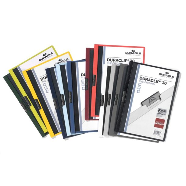 Durable Duraclip 30 Klemmappe A4 - til 30 Ark - assorteret