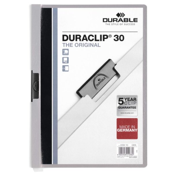 Durable Duraclip 30 Klemmappe A4 - til 30 Ark - gr bagside