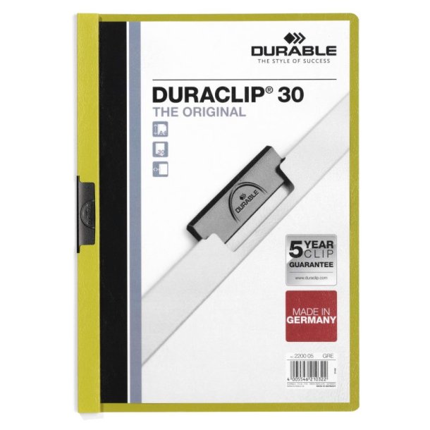 Durable Duraclip 30 Klemmappe A4 - til 30 Ark - grn bagside