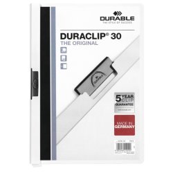 Durable Duraclip 30 Klemmappe A4 - til 30 Ark - hvid bagside