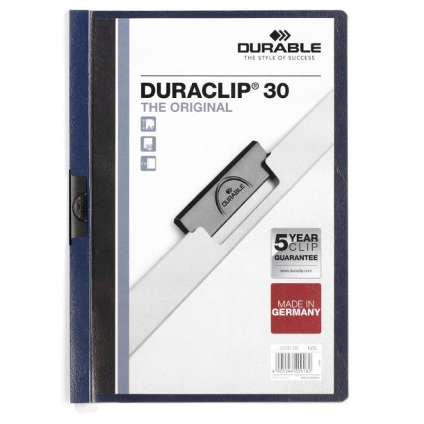 Durable Duraclip 30 Klemmappe A4 - til 30 Ark - midnatsbl bagside