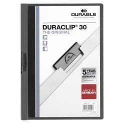 Durable Duraclip 30 Klemmappe A4 - til 30 Ark - mrkgr bagside