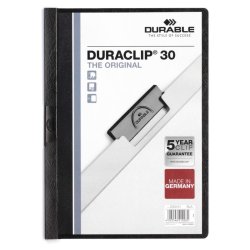 Durable Duraclip 30 Klemmappe A4 - til 30 Ark - sort bagside