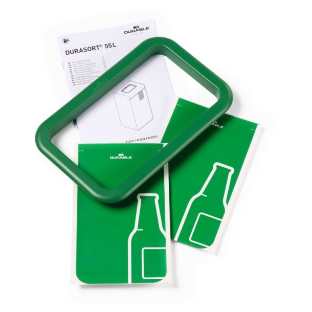 Durable 55 Liter sorteringspand - Durasort - Lys gr - grn indkast