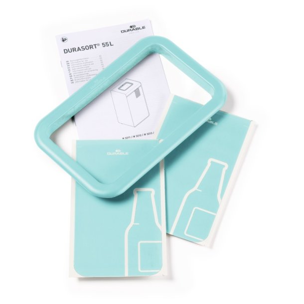 Durable 55 Liter sorteringspand - Durasort - Lys gr - lys grn indkast