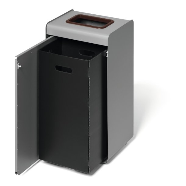 Durable 55 Liter sorteringspand - Durasort - Lys gr - brun indkast