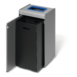 Durable 55 Liter sorteringspand - Durasort - Lys gr - Bl indkast