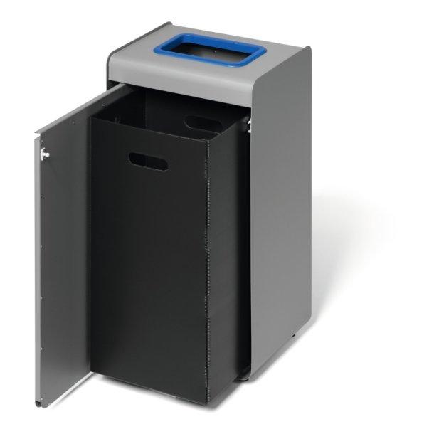 Durable 55 Liter sorteringspand - Durasort - Lys gr - Bl indkast