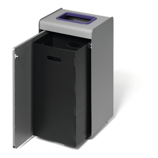 Durable 55 Liter sorteringspand - Durasort - Lys gr - lilla indkast