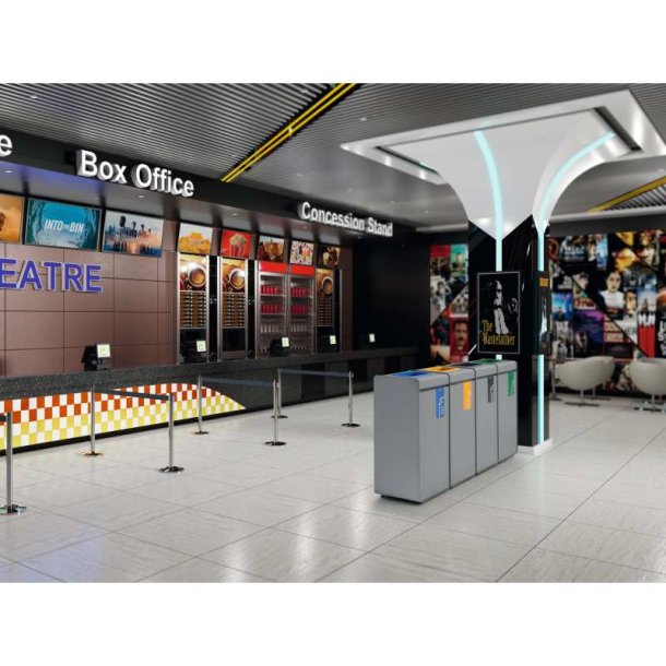 Durable 55 Liter sorteringspand - Durasort - Lys gr - lilla indkast