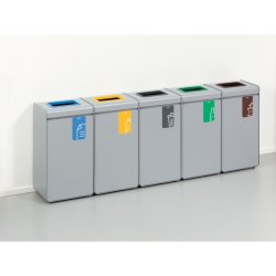 Durable 55 Liter sorteringspand - Durasort - Lys gr - lilla indkast