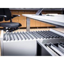 Durable hngemappevogn i slv - til 80 mapper - ridsefast stl