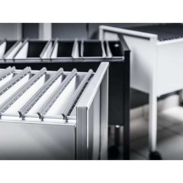 Durable hngemappevogn i slv - til 80 mapper - ridsefast stl