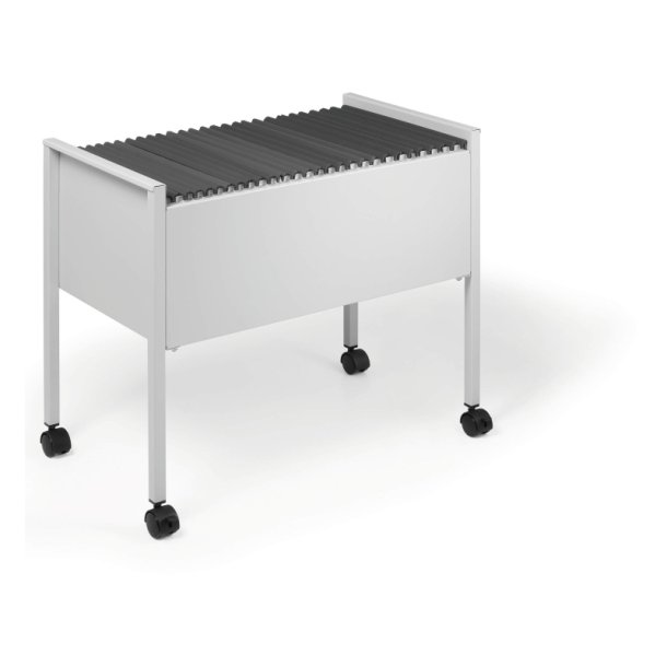 Durable hngemappevogn i gr - til 80 mapper - ridsefast stl