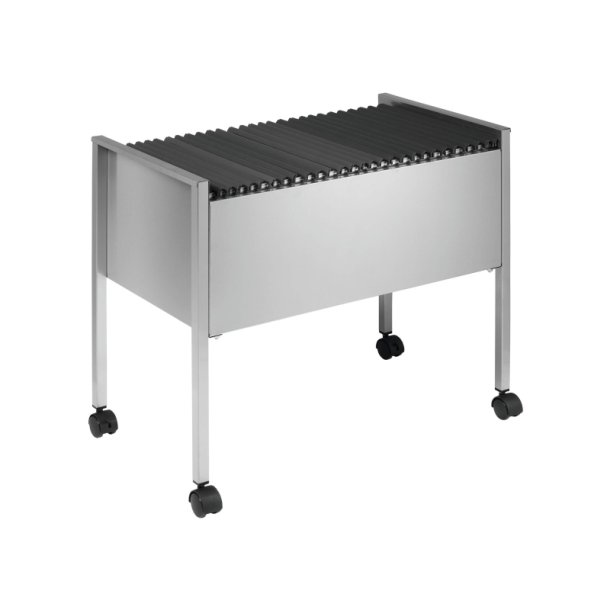 Durable hngemappevogn i slv - til 80 mapper - ridsefast stl