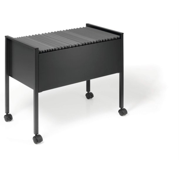 Durable hngemappevogn i sort - til 80 mapper - ridsefast stl