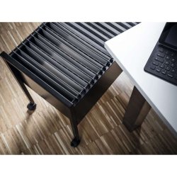 Durable hngemappevogn i sort - til 80 mapper - ridsefast stl