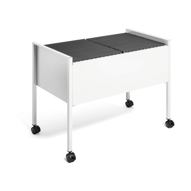 Durable hngemappevogn i gr - til 100 mapper - ridsefast stl