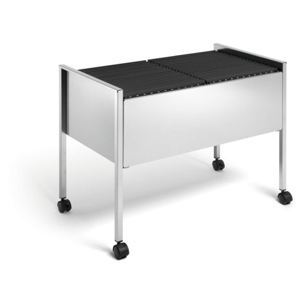 Durable hngemappevogn i slv - til 100 mapper - ridsefast stl