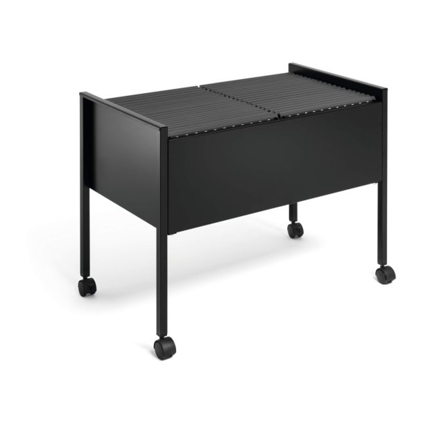Durable hngemappevogn i sort - til 100 mapper - ridsefast stl